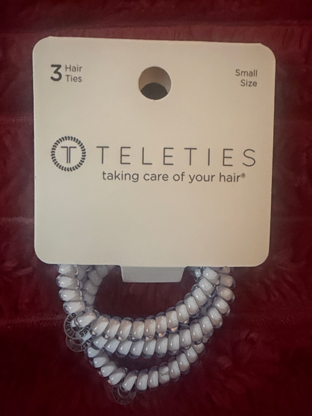 TELETIES Small Coil Hair Ties - Washed Denim Color  (3 Pack)